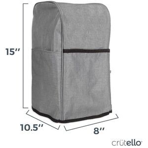 NEW Crutello Food Processor Cover With Storage Pockets For Large 11-14 Cups Gray